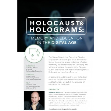 Holocaust & Holograms Lecture Flyer 