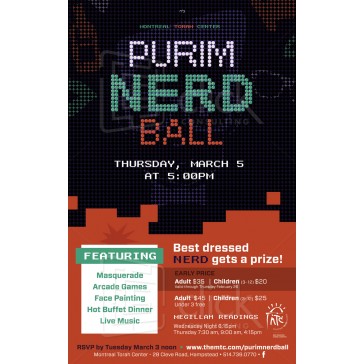 Purim Nerd Ball Postcard