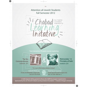Adult Ed Flyer: Chabad Learning Initiative