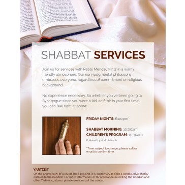 Shabbat Service Flyer