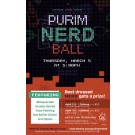 Purim Nerd Ball Postcard