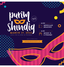 Purim Shindig Social Media Post